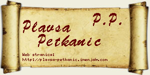 Plavša Petkanić vizit kartica